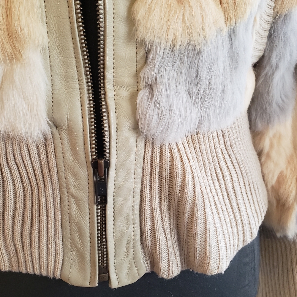 bebe Multicolor Fur Bomber Jacket - Picture 6 of 16